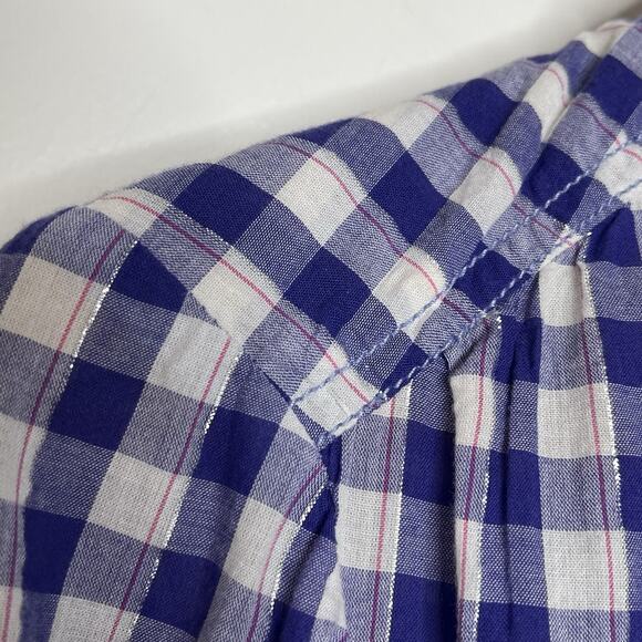 Pilcro Ombre Check Plaid Button Up Shirt Purple Womens Small Boho Anthropologie - Picture 3 of 8